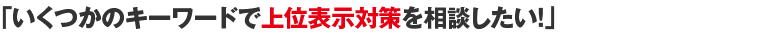 「いくつかのキーワードで上位表示対策を相談したい！」